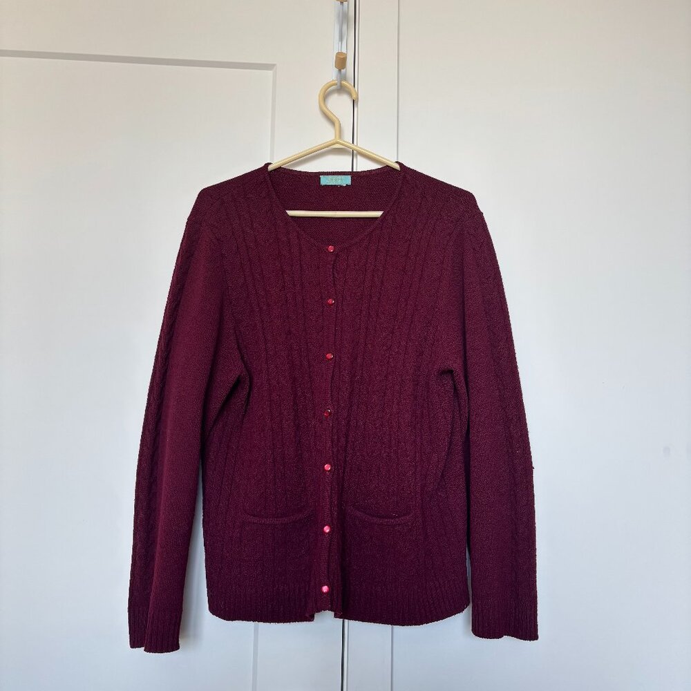 Preppy Burgundy Jennifer Moore Cardigan size M